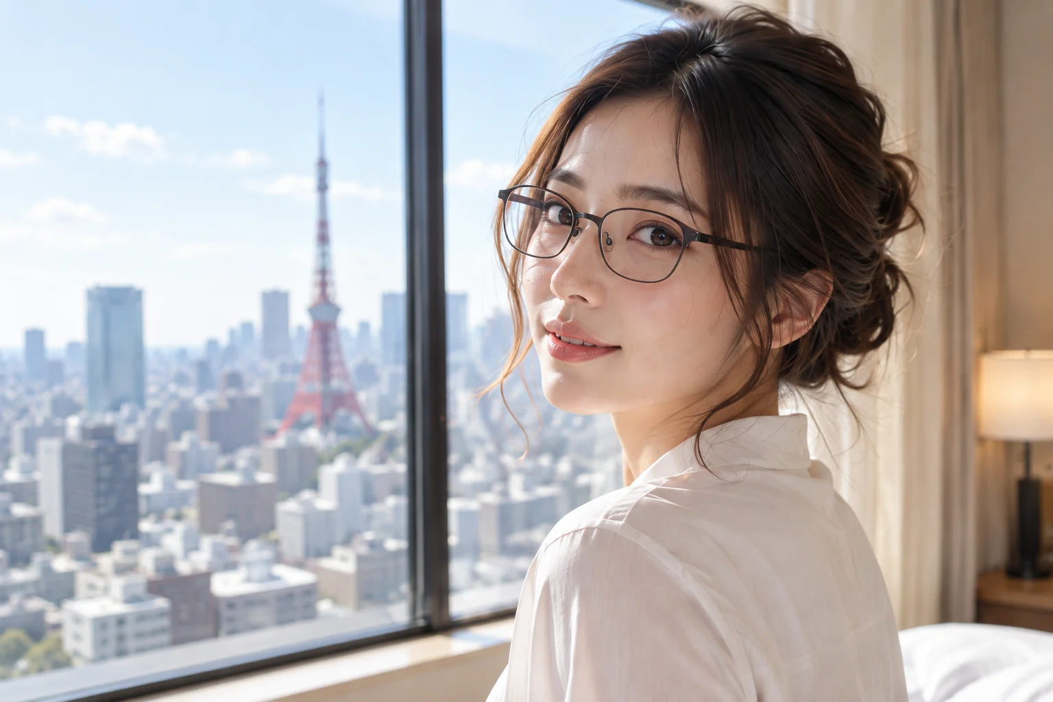 Campaign concept: a Japanese actress in a sunlit Tokyo interior